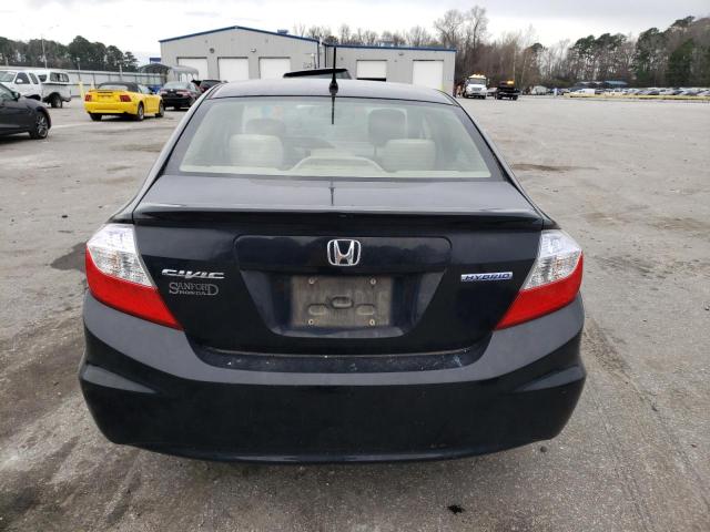 JHMFB4F22CS011416 - 2012 HONDA CIVIC HYBRID BLACK photo 6