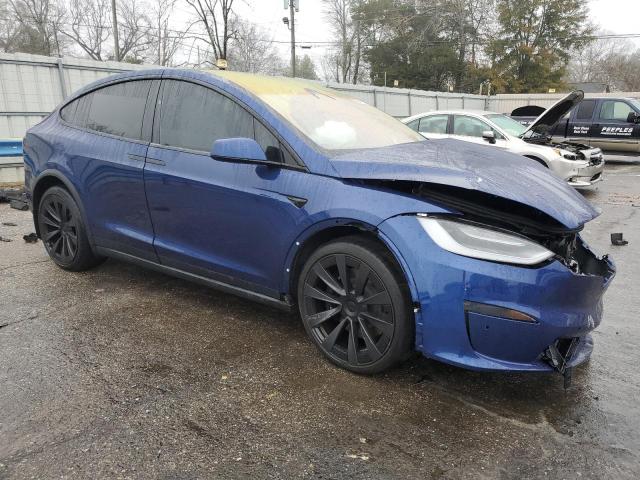 7SAXCBE66NF343860 - 2022 TESLA MODEL X BLUE photo 4