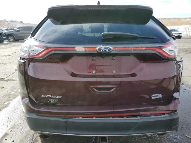 2FMPK4J98JBB95127 - 2018 FORD EDGE SEL MAROON photo 6