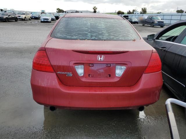 1HGCM664X7A043832 - 2007 HONDA ACCORD SE BURGUNDY photo 6