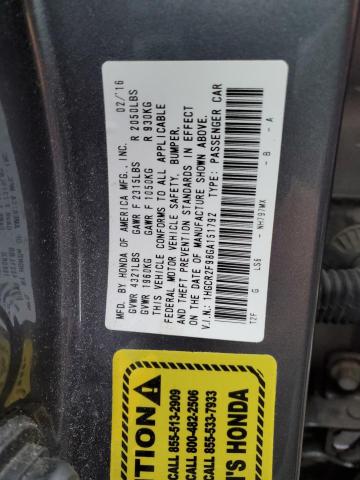 1HGCR2F98GA151792 - 2016 HONDA ACCORD EXL CHARCOAL photo 13