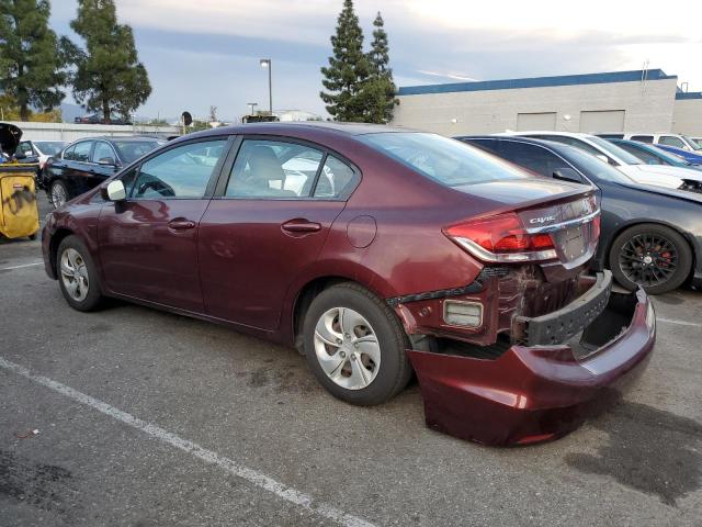 19XFB2F59EE222960 - 2014 HONDA CIVIC LX BURGUNDY photo 2