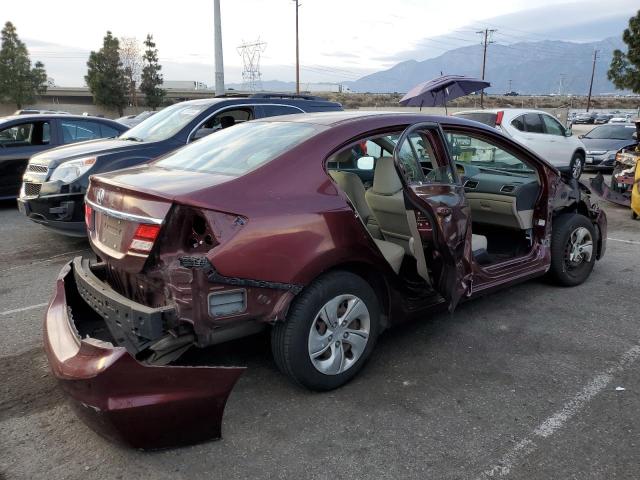 19XFB2F59EE222960 - 2014 HONDA CIVIC LX BURGUNDY photo 3