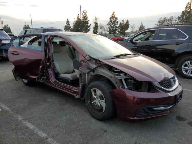 19XFB2F59EE222960 - 2014 HONDA CIVIC LX BURGUNDY photo 4