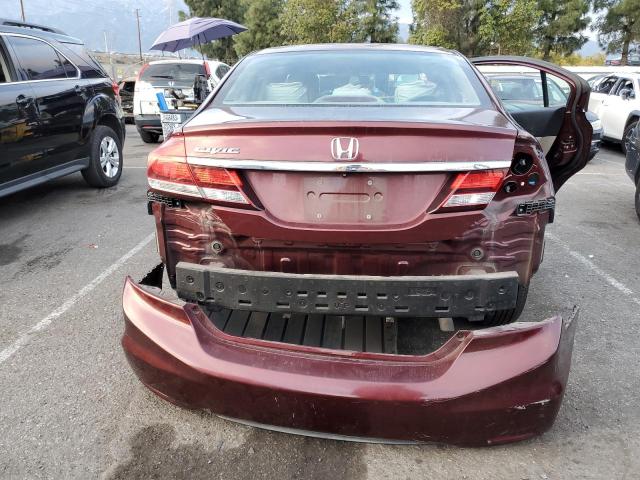 19XFB2F59EE222960 - 2014 HONDA CIVIC LX BURGUNDY photo 6