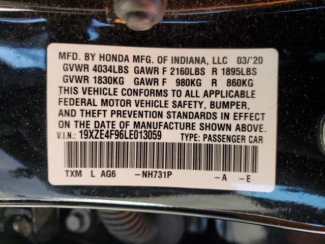 19XZE4F96LE013059 - 2020 HONDA INSIGHT TOURING BLACK photo 13