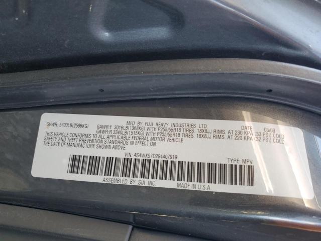 4S4WX97D294407919 - 2009 SUBARU TRIBECA LIMITED GRAY photo 12