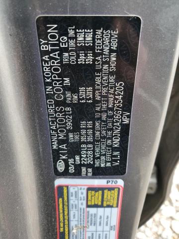 KNDJN2A26G7354205 - 2016 KIA SOUL GRAY photo 12