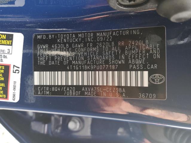 4T1G11BK9PU077187 - 2023 TOYOTA CAMRY SE NIGHT SHADE BLUE photo 12