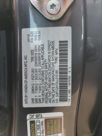 5J8TC2H72LL010180 - 2020 ACURA RDX ADVANCE Boz foto 12