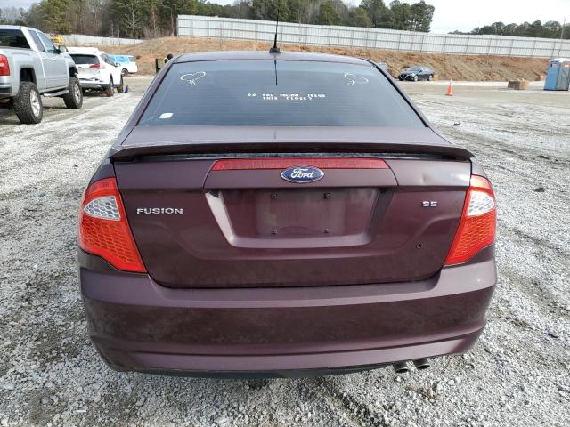 3FAHP0HA1BR340892 - 2011 FORD FUSION SE MAROON photo 6