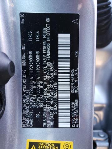 5TDJKRFHXGS303116 - 2016 TOYOTA HIGHLANDER XLE Gümüş foto 13