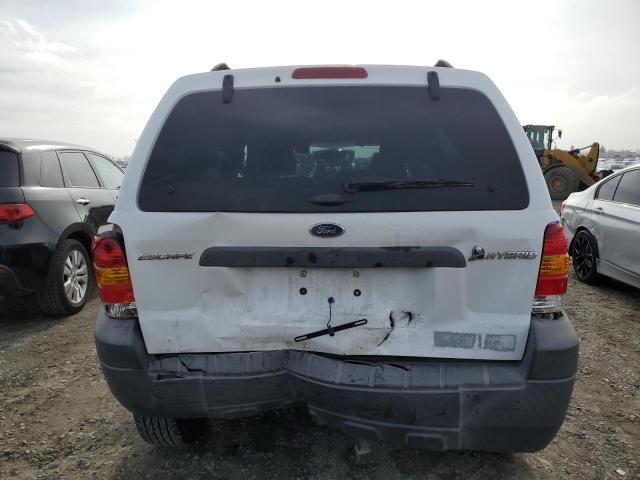 1FMYU49H67KB58960 - 2007 FORD ESCAPE HEV WHITE photo 6