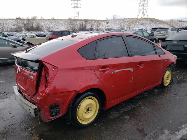 JTDKN3DU1B5321141 - 2011 TOYOTA PRIUS RED photo 3