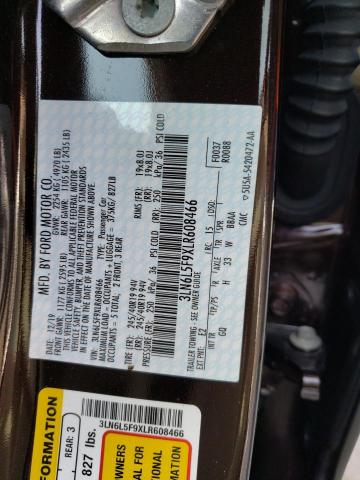 3LN6L5F9XLR608466 - 2020 LINCOLN MKZ RESERVE BROWN photo 12