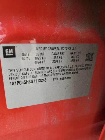 1G1PC5SH3G7113246 - 2016 CHEVROLET CRUZE LIMI LS RED photo 13