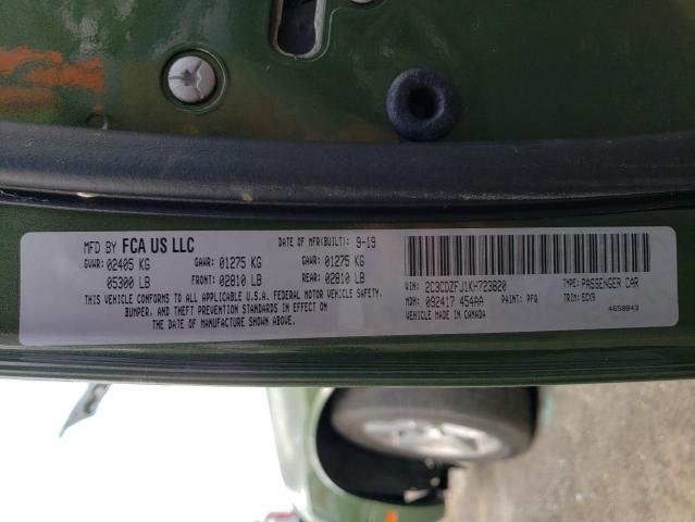 2C3CDZFJ1KH723820 - 2019 DODGE CHALLENGER R/T SCAT PACK GREEN photo 13