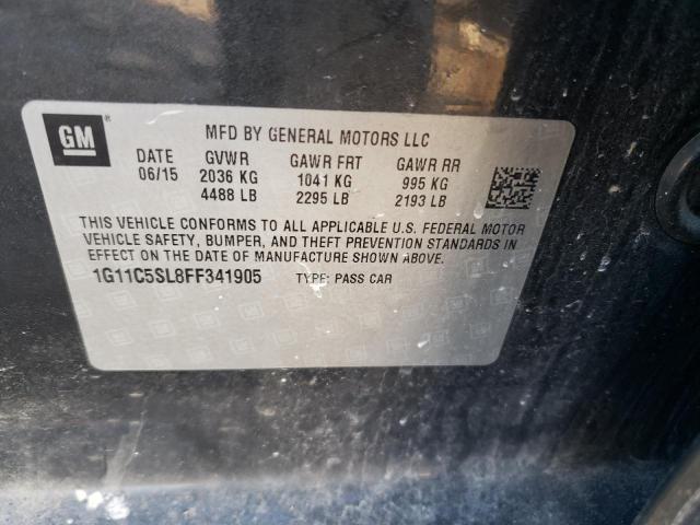 1G11C5SL8FF341905 - 2015 CHEVROLET MALIBU 1LT გრაფიტი ფოტო 12