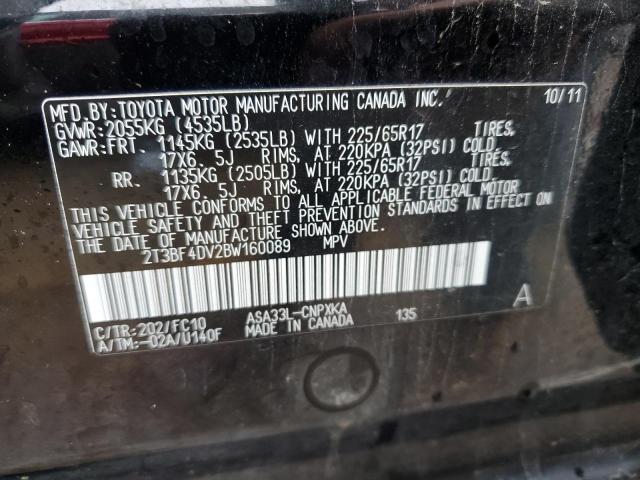 2T3BF4DV2BW160089 - 2011 TOYOTA RAV4 BLACK photo 14