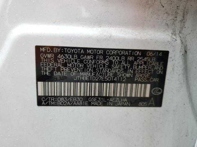 JTHBE1D27E5014112 - 2014 LEXUS IS 350 WHITE photo 13