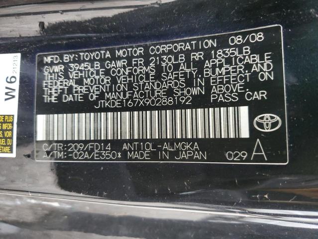 JTKDE167X90288192 - 2009 TOYOTA SCION TC 黑色 照片 12