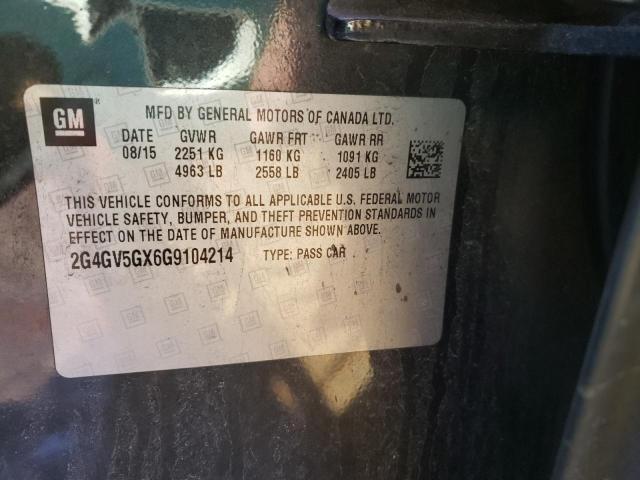 2G4GV5GX6G9104214 - 2016 BUICK REGAL GS GRAY photo 13