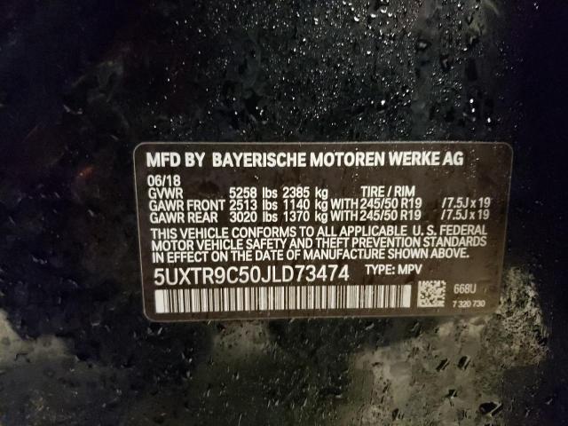 5UXTR9C50JLD73474 - 2018 BMW X3 XDRIVE30I BLACK photo 13