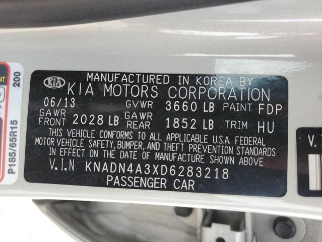 KNADN4A3XD6283218 - 2013 KIA RIO EX SILVER photo 13