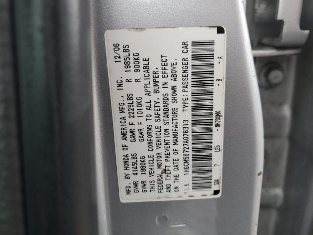 1HGCM56727A076313 - 2007 HONDA ACCORD EX SILVER photo 12