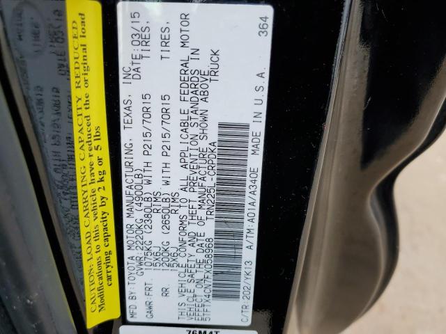 5TFTX4CN7FX058968 - 2015 TOYOTA TACOMA ACCESS CAB შავი ფოტო 12