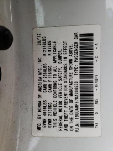 19UUA8F57DA000630 - 2013 ACURA TL TECH WHITE photo 13