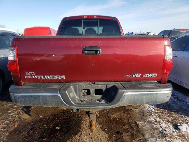 5TBBT441X6S482405 - 2006 TOYOTA TUNDRA ACCESS CAB SR5 BURGUNDY photo 6