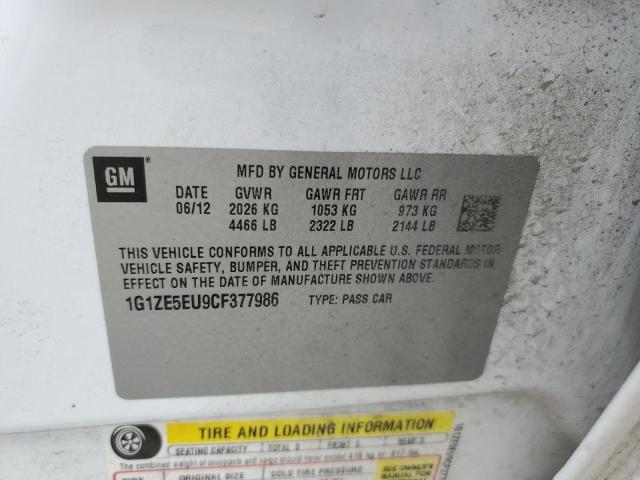 1G1ZE5EU9CF377986 - 2012 CHEVROLET MALIBU LTZ თეთრი ფოტო 12