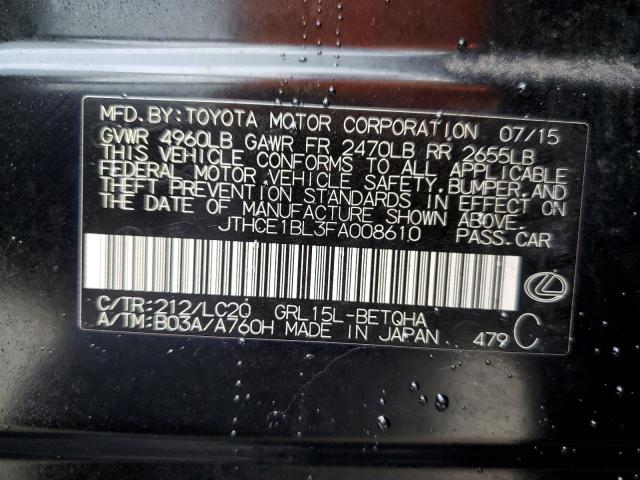 JTHCE1BL3FA008610 - 2015 LEXUS GS 350 BLACK photo 12