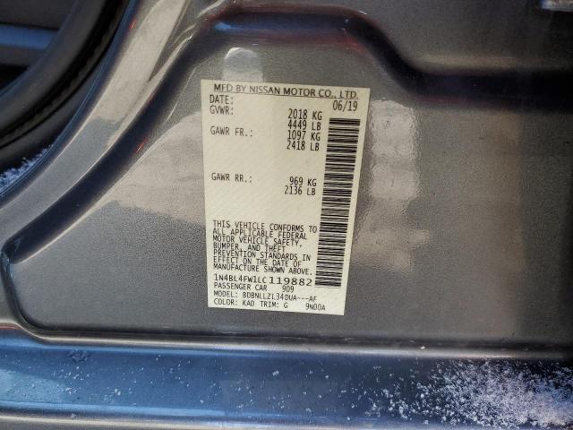 1N4BL4FW1LC119882 - 2020 NISSAN ALTIMA PLATINUM GRAY photo 12