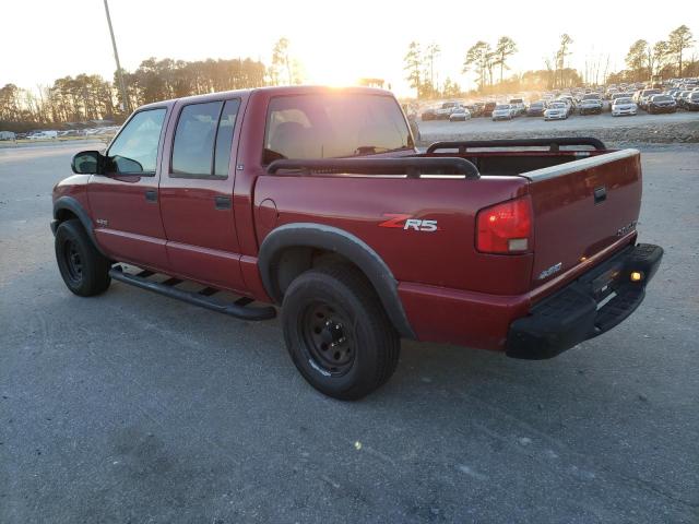 1GCDT13X34K152050 - 2004 CHEVROLET S TRUCK S10 BURGUNDY photo 2