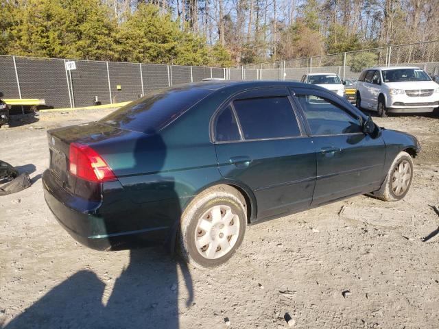 2HGES26791H512631 - 2001 HONDA CIVIC EX GREEN photo 3