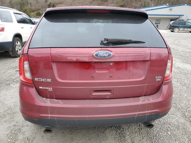 2FMDK4JC1DBB28002 - 2013 FORD EDGE SEL RED photo 6