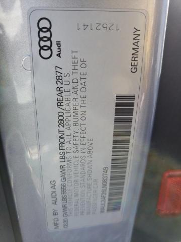 WAUL2AF26LN083749 - 2020 AUDI A6 PREMIUM PLUS SILVER photo 10