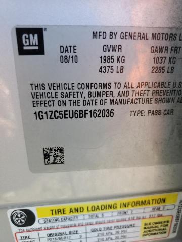 1G1ZC5EU6BF162036 - 2011 CHEVROLET MALIBU 1LT ვერცხლისფერი ფოტო 13