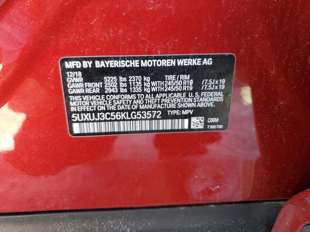5UXUJ3C56KLG53572 - 2019 BMW X4 XDRIVE30I RED photo 13