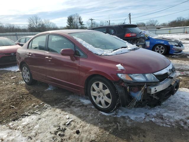 2HGFA16529H524535 - 2009 HONDA CIVIC LX BURGUNDY photo 4