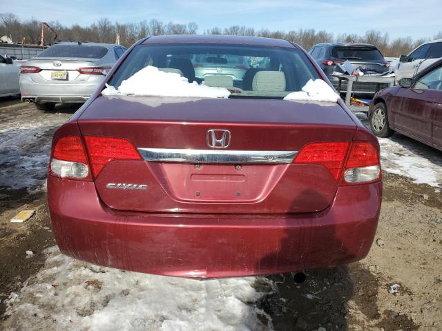 2HGFA16529H524535 - 2009 HONDA CIVIC LX BURGUNDY photo 6