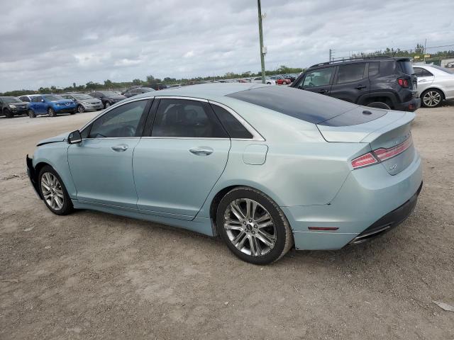 3LN6L2LU7ER836032 - 2014 LINCOLN MKZ HYBRID TURQUOISE photo 2