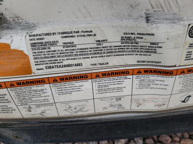 53BATEA24NB014683 - 2022 UTILITY TRAILER Ağ foto 10
