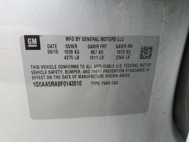 1G6AA5RA8F0143610 - 2015 CADILLAC ATS SILVER photo 12