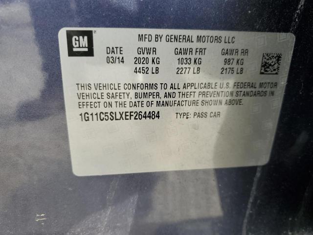 1G11C5SLXEF264484 - 2014 CHEVROLET MALIBU 1LT 蓝色 照片 12