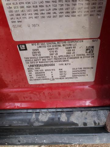 LRBFXBSA2JD024364 - 2018 BUICK ENVISION PREFERRED 红色 照片 13