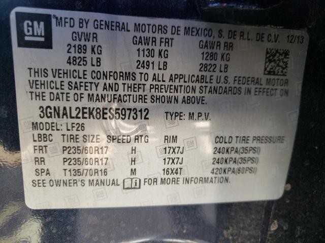 3GNAL2EK8ES597312 - 2014 CHEVROLET CAPTIVA LS 黑色 照片 12