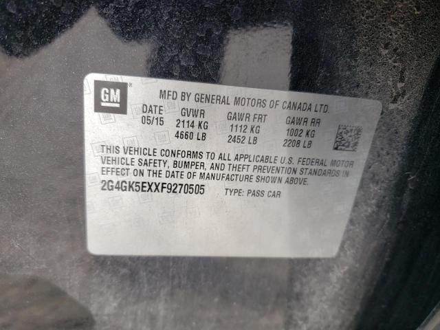 2G4GK5EXXF9270505 - 2015 BUICK REGAL შავი ფოტო 13